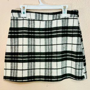 Wool Black and white Plaid Skirt